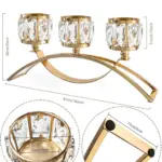 1pc 3 Arms Crystal Candle Holders Arch Candlestick Table Candelabras Centerpieces Home Decoration Perfect Gift tag1