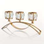1pc 3 Arms Crystal Candle Holders Arch Candlestick Table Candelabras Centerpieces Home Decoration Perfect Gift tag1