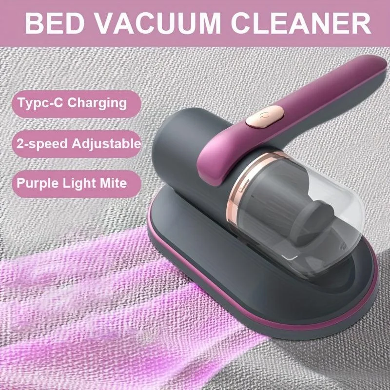 1pc, Bed Vacuum Cleaner, Super Strong Suction And Low Noise, UV Light - - #tag1#