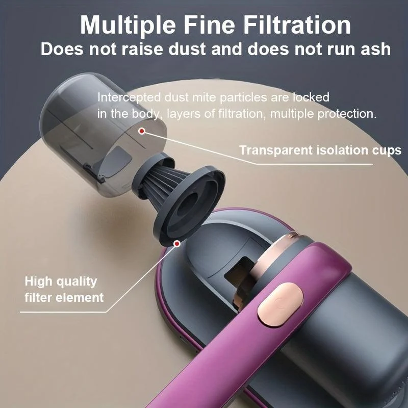 1pc, Bed Vacuum Cleaner, Super Strong Suction And Low Noise, UV Light -  - #tag1#