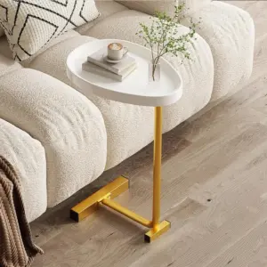 1pc, C Shaped Snack Table,  End Side Table Slide Under Couch For Sofa Coffee Laptop Living Room Bedroom Small Space