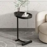 1pc C Shaped Snack Table End Side Table Slide Under Couch For Sofa Coffee Laptop Living Room Bedroom Small Space tag1
