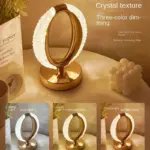 1pc Crystal Desk Lamp Atmosphere Lamp Bedroom Bedside Beautiful And Romantic Atmosphere Small Night Lamp tag1