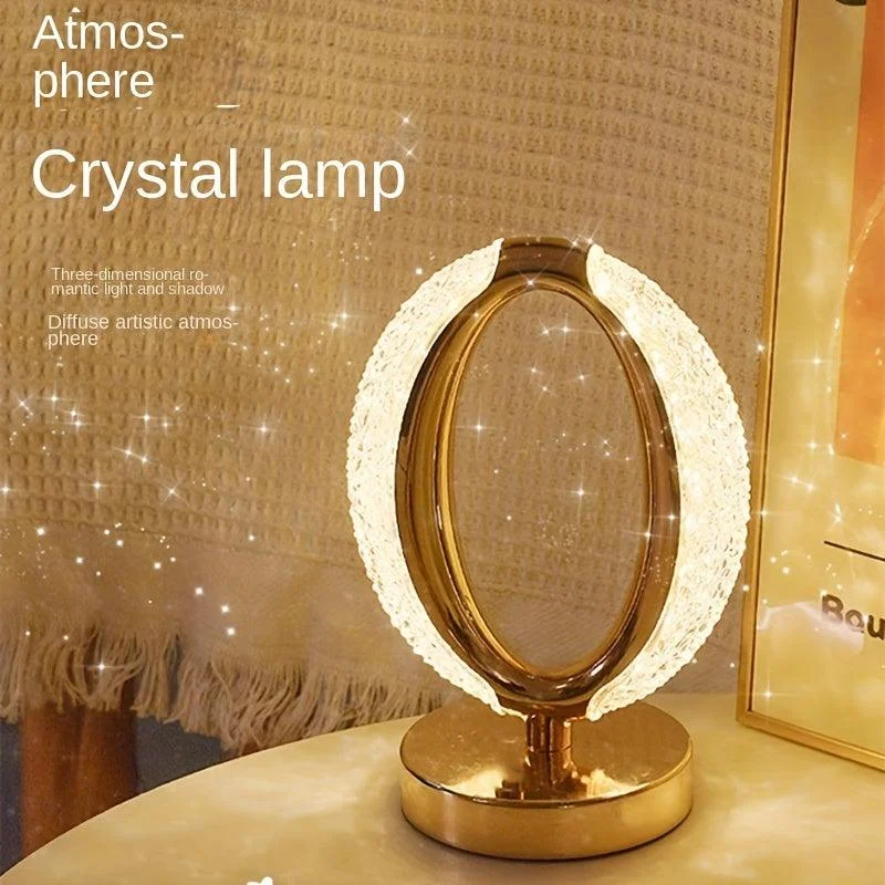 1pc Crystal Desk Lamp, Atmosphere Lamp, Bedroom Bedside, Beautiful And Romantic Atmosphere Small Night Lamp -  - #tag1#