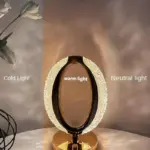 1pc Crystal Desk Lamp Atmosphere Lamp Bedroom Bedside Beautiful And Romantic Atmosphere Small Night Lamp tag1