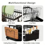 1pc Dish And Bowl Drying Rack For Kitchen Dish Drying Rack Over The Sink Adjustable Dish Drying Rack tag1