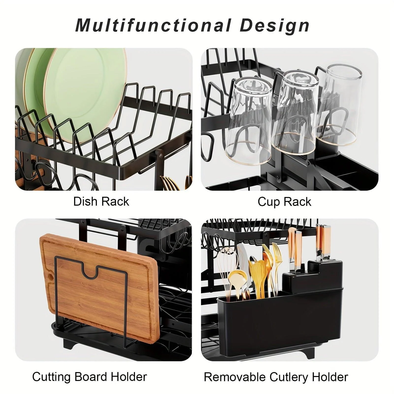 1pc Dish And Bowl Drying Rack For Kitchen, Dish Drying Rack Over The Sink, Adjustable Dish Drying Rack -  - #tag1#