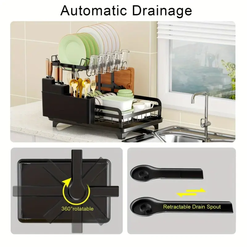 1pc Dish And Bowl Drying Rack For Kitchen Dish Drying Rack Over The Sink Adjustable Dish Drying Rack tag1