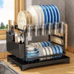 1pc Dish Drying Rack For Kitchen Counter Over The Sink Detachable Larger Capacity 2 Tier Dish Drying Rack tag1