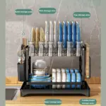 1pc Dish Drying Rack For Kitchen Counter Over The Sink Detachable Larger Capacity 2 Tier Dish Drying Rack tag1