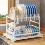 1pc Dish Drying Rack For Kitchen Counter Over The Sink Detachable Larger Capacity 2 Tier Dish Drying Rack tag1