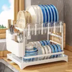 1pc Dish Drying Rack For Kitchen Counter Over The Sink Detachable Larger Capacity 2 Tier Dish Drying Rack tag1