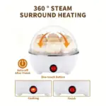1pc Egg Cooker Automatic Power Off Home Small 1 person Multi Functional Steamed tag1