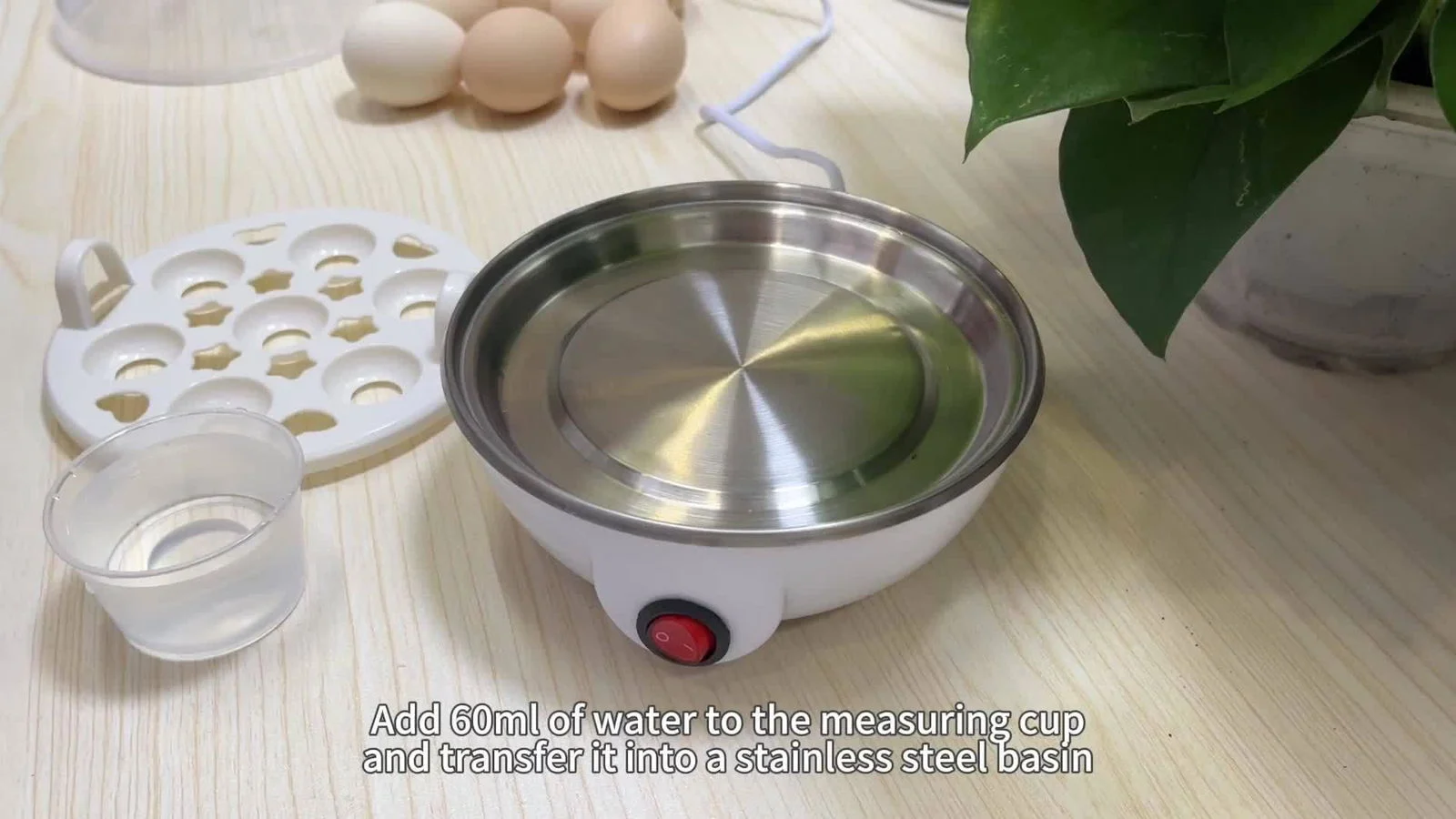 1pc Egg Cooker Automatic Power Off Home Small 1-person Multi-Functional Steamed -  - #tag1#