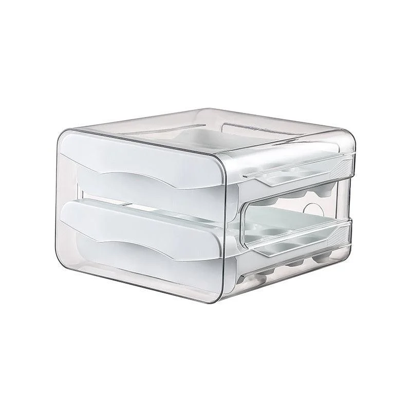1pc Kitchen Double Layers Egg Storage Box, 32 Compartment Household Drawer Refrigerator Transparent Preservation Box That Can Be Stacked With Egg Tray An -  - #tag1#
