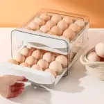 1pc Kitchen Double Layers Egg Storage Box 32 Compartment Household Drawer Refrigerator Transparent Preservation Box That Can Be Stacked With Egg Tray An tag1