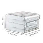 1pc Kitchen Double Layers Egg Storage Box 32 Compartment Household Drawer Refrigerator Transparent Preservation Box That Can Be Stacked With Egg Tray An tag1