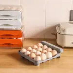 1pc Kitchen Double Layers Egg Storage Box 32 Compartment Household Drawer Refrigerator Transparent Preservation Box That Can Be Stacked With Egg Tray An tag1