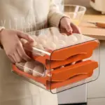 1pc Kitchen Double Layers Egg Storage Box 32 Compartment Household Drawer Refrigerator Transparent Preservation Box That Can Be Stacked With Egg Tray An tag1