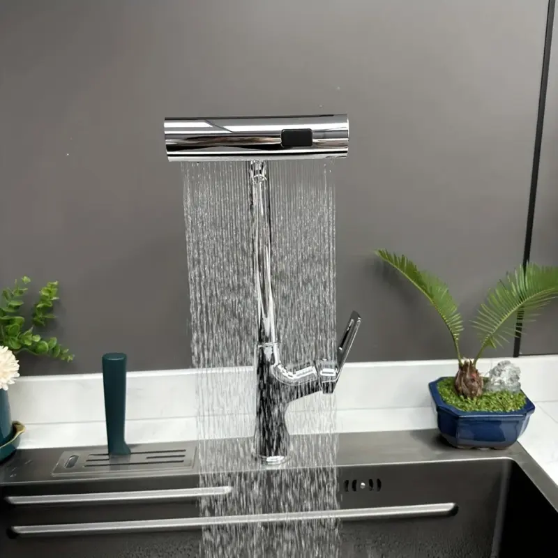 1pc Kitchen Faucet Metal Faucets For Kitchen Copper Made Waterfall Faucet With Multi Directional Rotating tag1