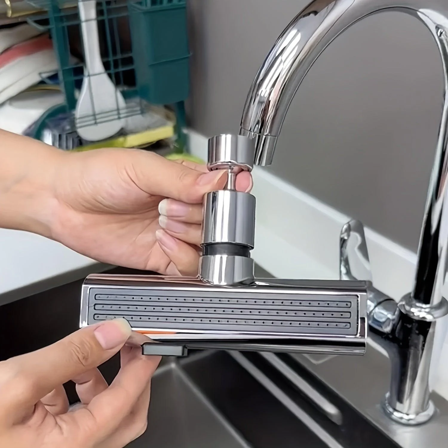 1pc Kitchen Faucet, Metal Faucets For Kitchen, Copper Made Waterfall Faucet With Multi-Directional Rotating -  - #tag1#