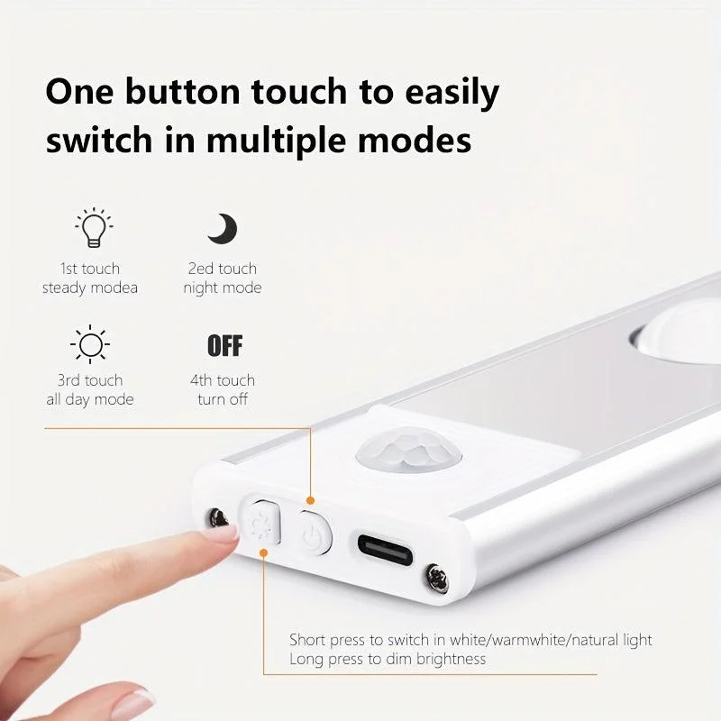 1pc LED Cabinet Light With Motion Sensor, Ultra Thin Human Body Induction Intelligence LED Lamp -  - #tag1#