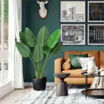 1pc Modern Artificial Bird of Paradise Plant 4 Feet Faux Palm Tree with 8 Trunks Perfect for Indoor and Outdoor Decor tag1