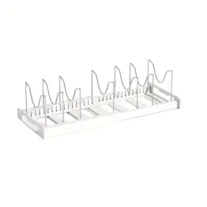 1pc Multi-purpose Pot Organizer Rack With Adjustable Dividers For Cabinet, Expandable Pot Racks
