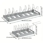 1pc Multi purpose Pot Organizer Rack With Adjustable Dividers For Cabinet Expandable Pot Racks tag1