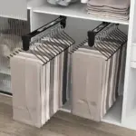 1pc Pull Out Pants Rack Telescopic Hanging Clothes Rack tag1