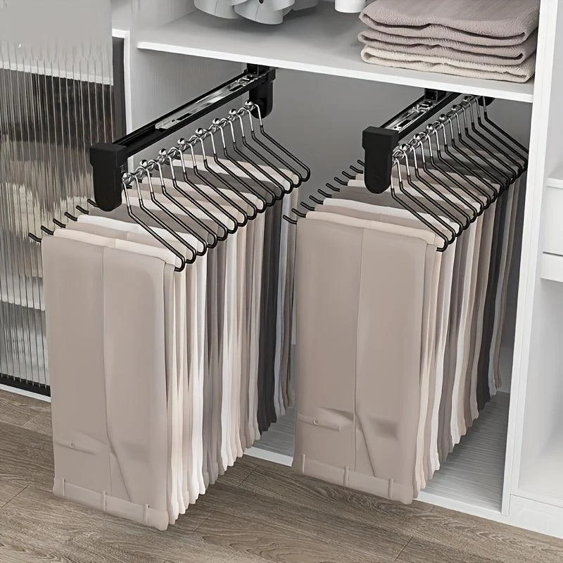 1pc Pull Out Pants Rack, Telescopic Hanging Clothes Rack -  - #tag1#