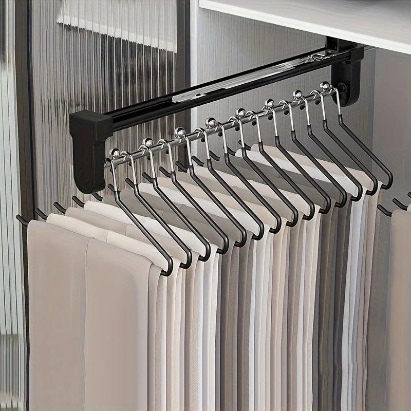 1pc Pull Out Pants Rack, Telescopic Hanging Clothes Rack -  - #tag1#