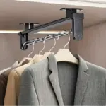 1pc Pull Out Pants Rack Telescopic Hanging Clothes Rack tag1