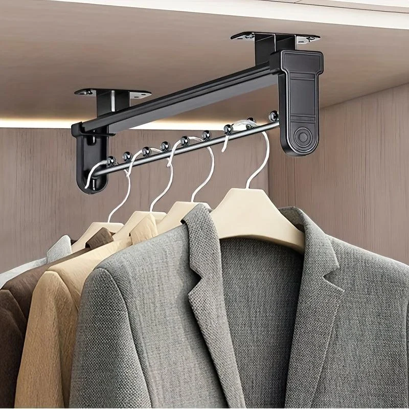1pc Pull Out Pants Rack, Telescopic Hanging Clothes Rack -  - #tag1#