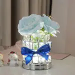 1pc Rechargeable Table Lamp Rose Crystal Table Lamp Rechargeable Cordless Rose Light Valentine Birthday Gift tag1