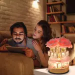 1pc Rechargeable Table Lamp Rose Crystal Table Lamp Rechargeable Cordless Rose Light Valentine Birthday Gift tag1