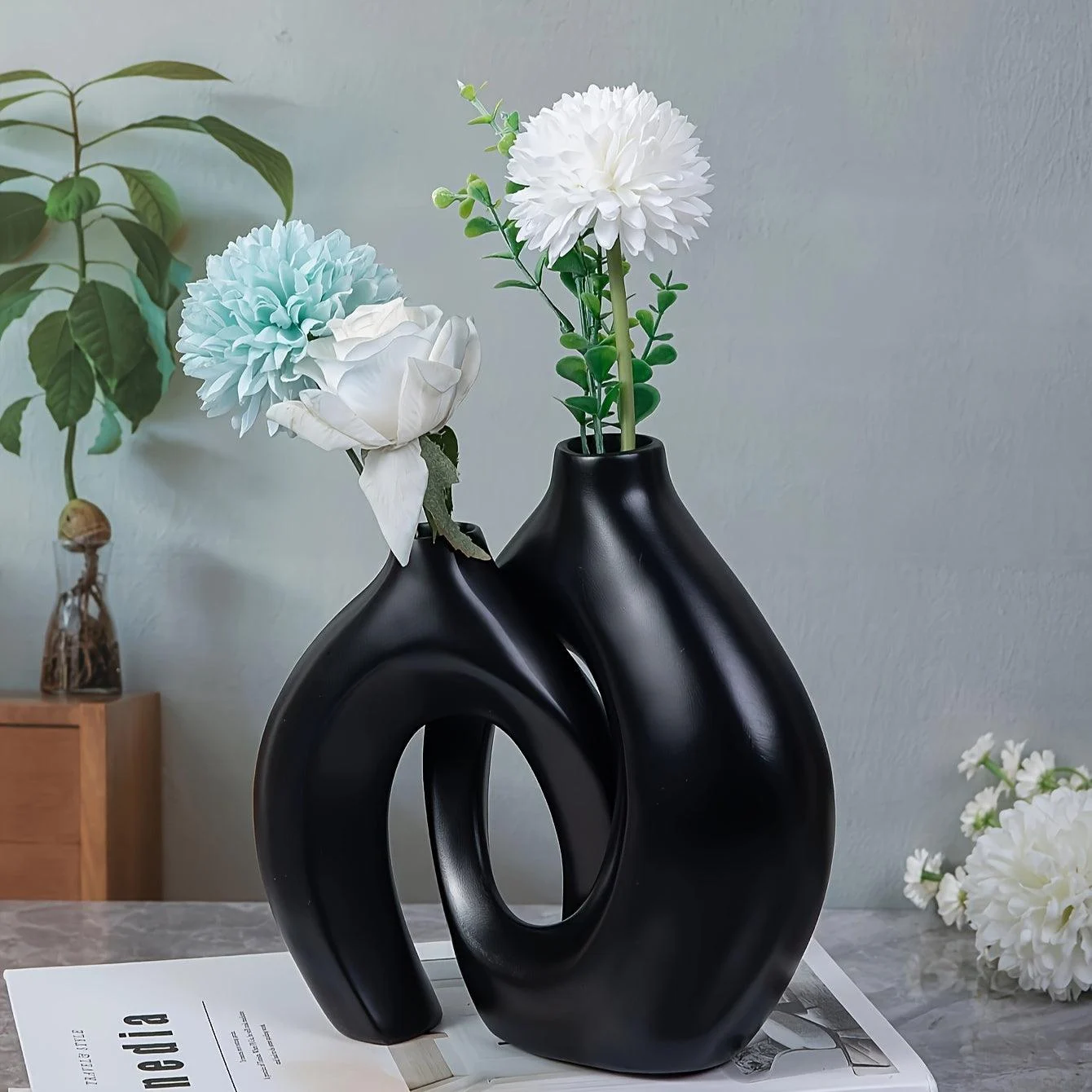 1pc Resin Vase Suitable For Home, Parties, And Floral Restaurant Decorations -  - #tag1#