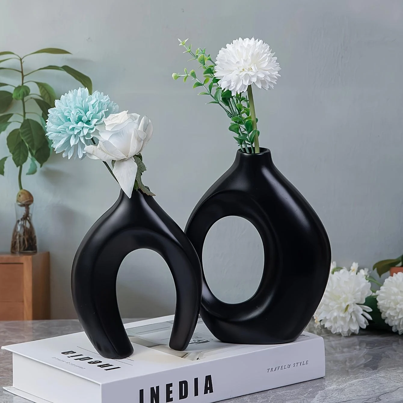 1pc Resin Vase Suitable For Home, Parties, And Floral Restaurant Decorations -  - #tag1#