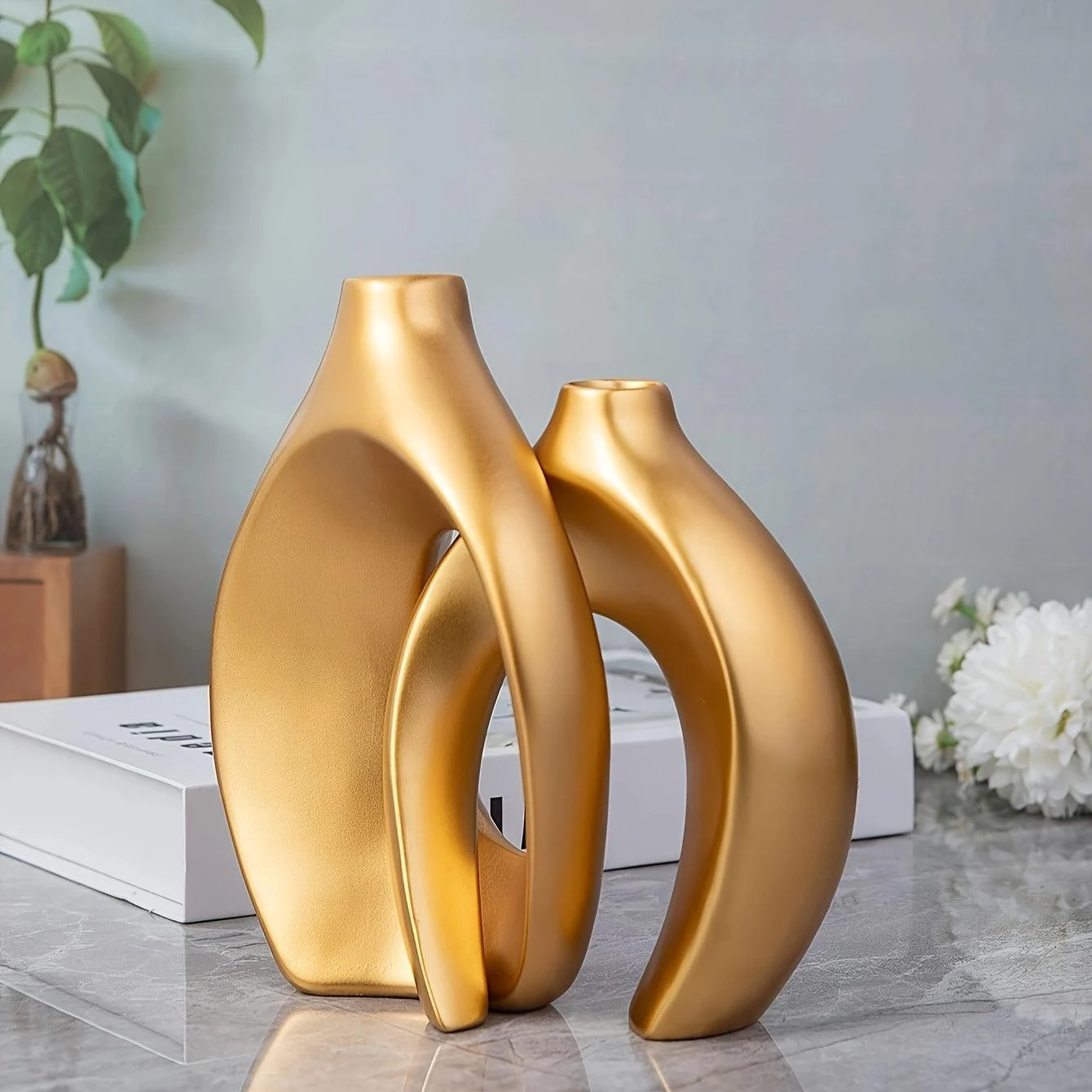 1pc Resin Vase Suitable For Home, Parties, And Floral Restaurant Decorations -  - #tag1#