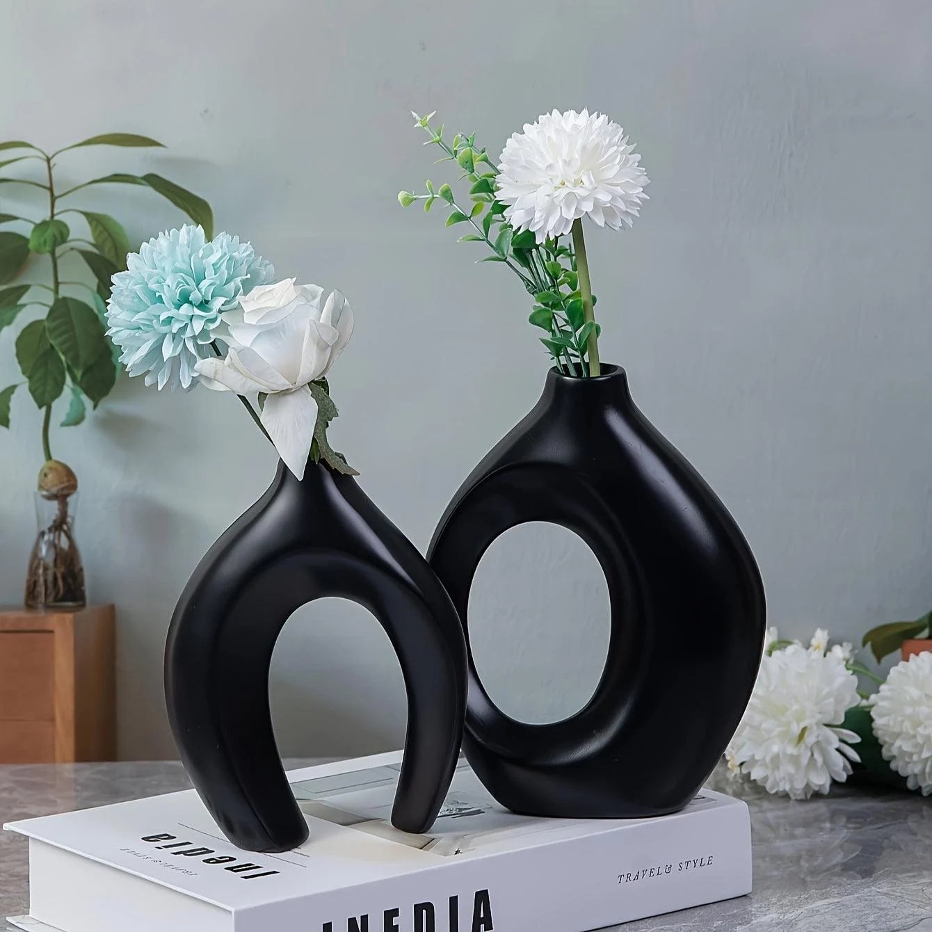 1pc Resin Vase Suitable For Home, Parties, And Floral Restaurant Decorations -  - #tag1#