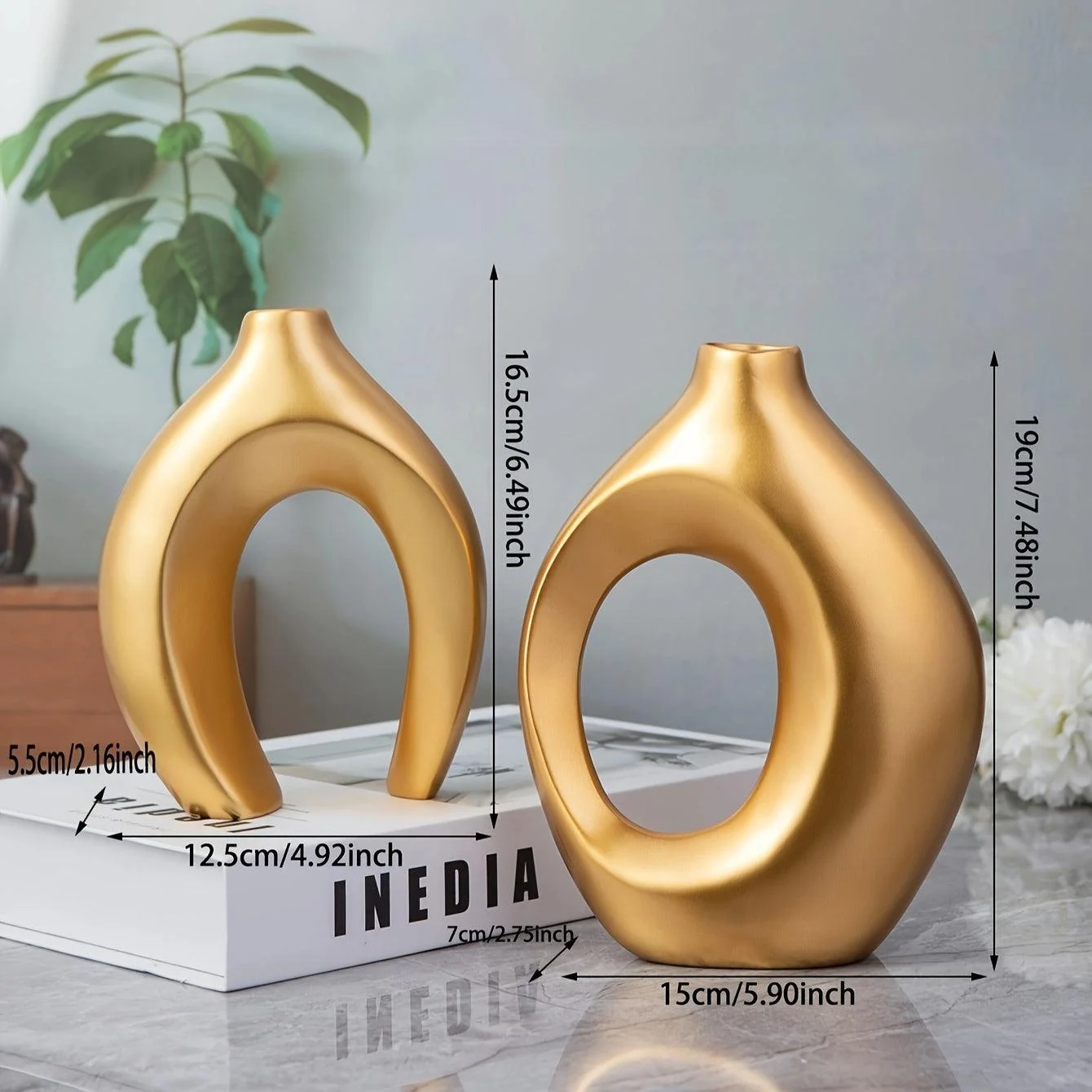 1pc Resin Vase Suitable For Home, Parties, And Floral Restaurant Decorations -  - #tag1#