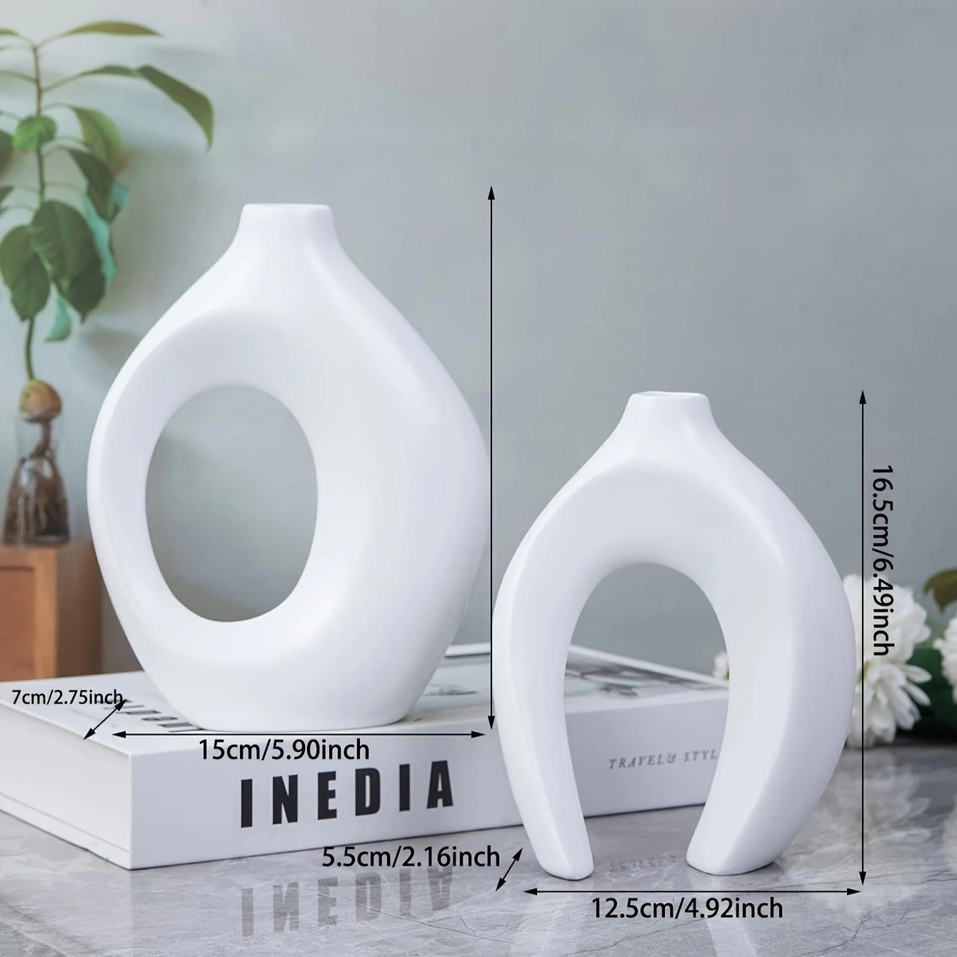 1pc Resin Vase Suitable For Home, Parties, And Floral Restaurant Decorations -  - #tag1#