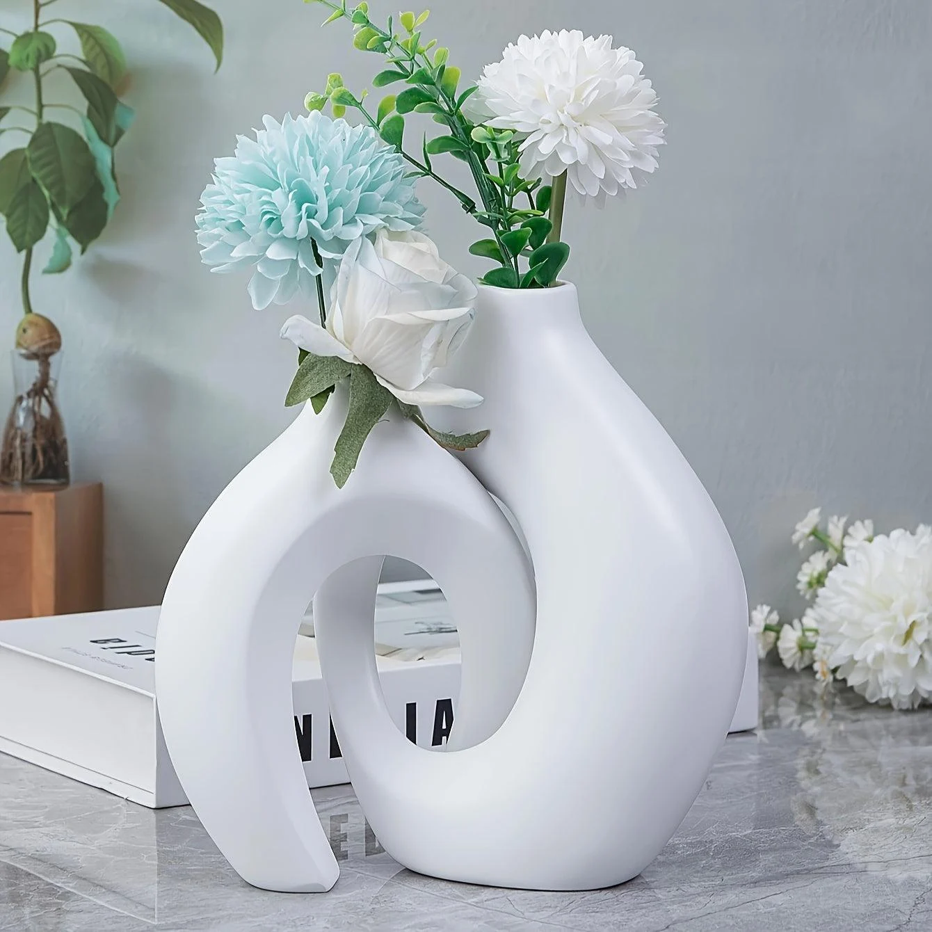 1pc Resin Vase Suitable For Home, Parties, And Floral Restaurant Decorations -  - #tag1#