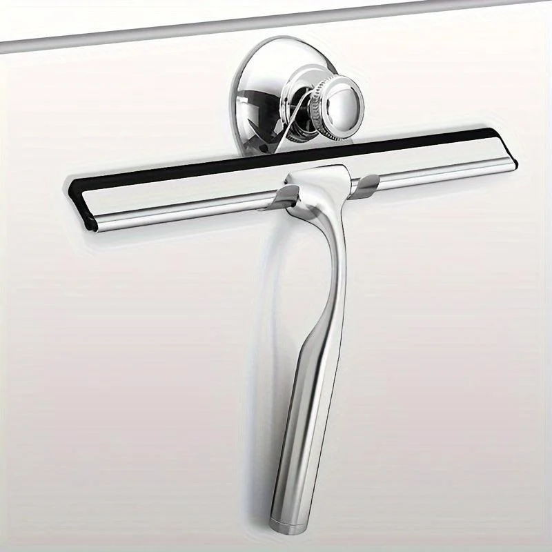 1pc Stainless Steel Glass Wiper with Hook - Easy to Use and Clean Bathroom Tool -  - #tag1#