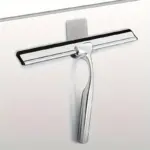 1pc Stainless Steel Glass Wiper with Hook Easy to Use and Clean Bathroom Tool tag1