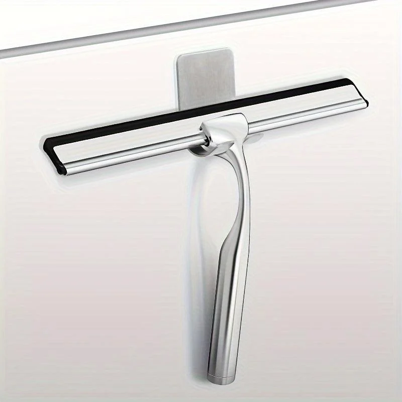 1pc Stainless Steel Glass Wiper with Hook - Easy to Use and Clean Bathroom Tool -  - #tag1#