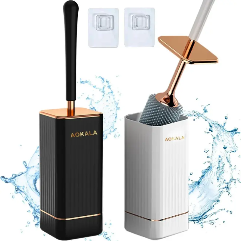 1pc Toilet Brush And Holder Elegant Toilet Bowl Brush Set With Ergonomic Long Handle tag1