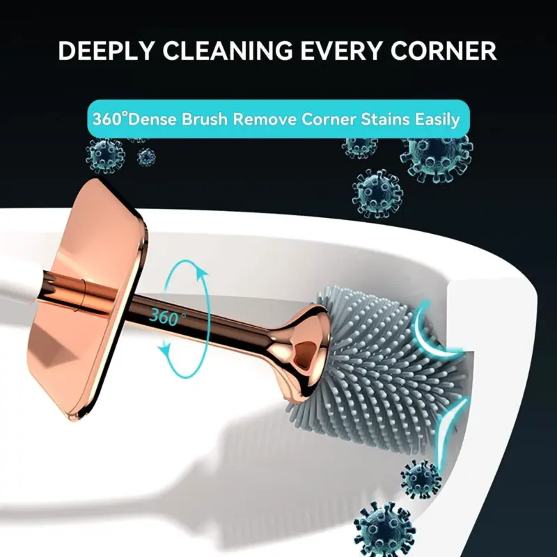 1pc Toilet Brush And Holder Elegant Toilet Bowl Brush Set With Ergonomic Long Handle tag1