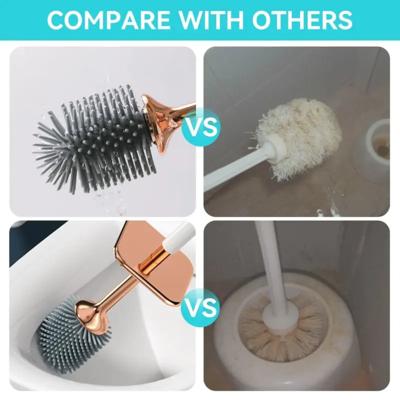 1pc Toilet Brush And Holder Elegant Toilet Bowl Brush Set With Ergonomic Long Handle tag1