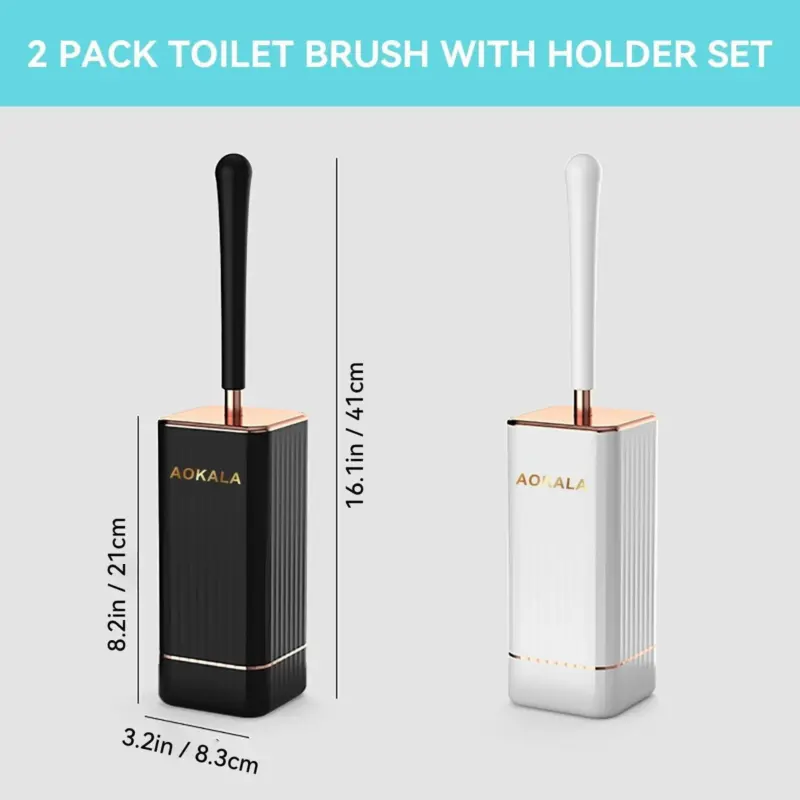 1pc Toilet Brush And Holder Elegant Toilet Bowl Brush Set With Ergonomic Long Handle tag1